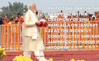 PM at the Pran Pratishtha ceremony of Shree Ram Janmaboomi Temple in Ayodhya, Uttar Pradesh on January 22, 2024. Pic source PIB