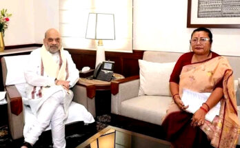 Photo courtesy Social Media : Amit Shah and the Manipur BJP president meet to discuss a "permanent solution"
